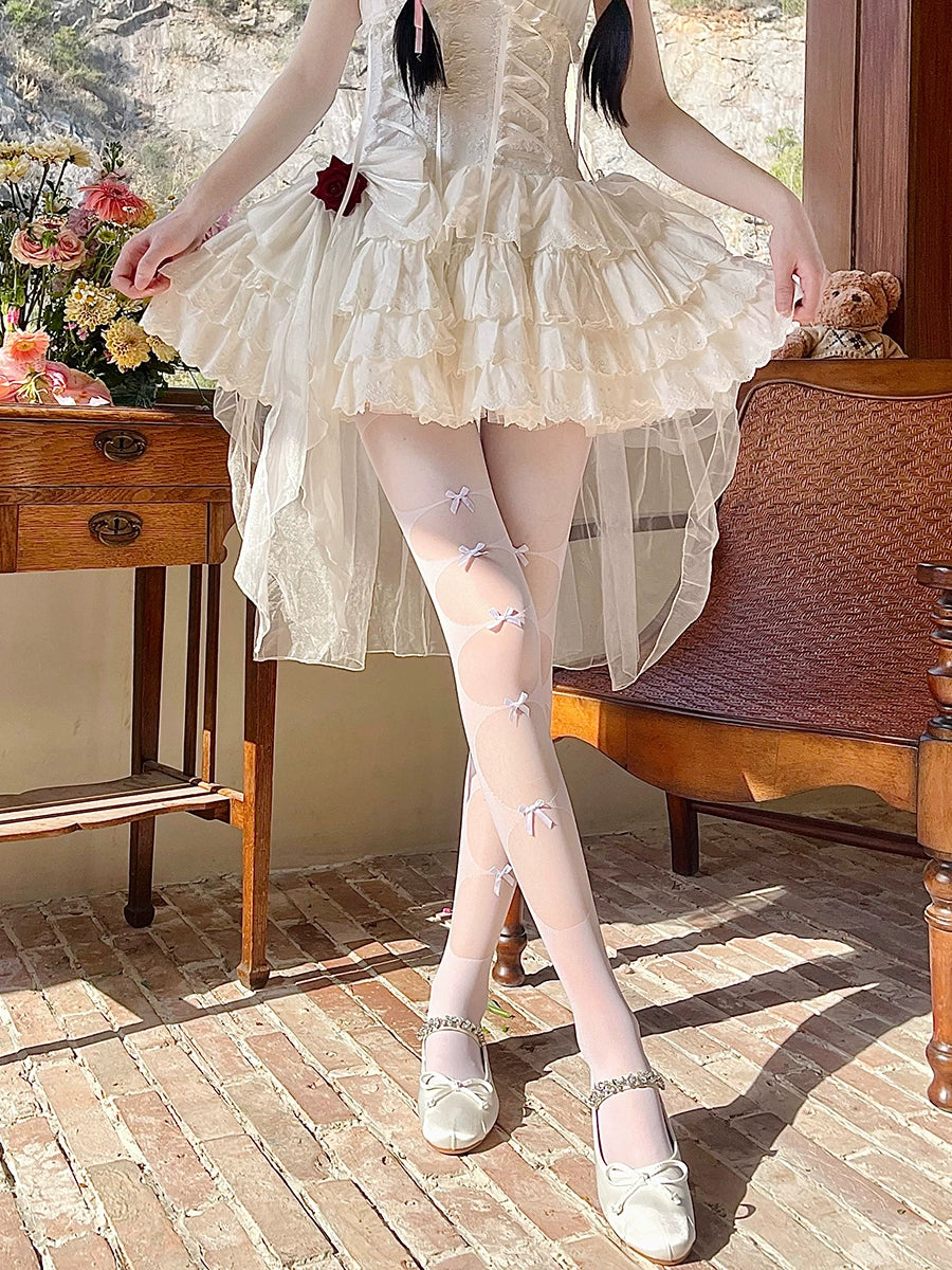 Lolita Socks White Tights Ballet Ultra-Thin Pantyhose 36514:513414 36514:513414