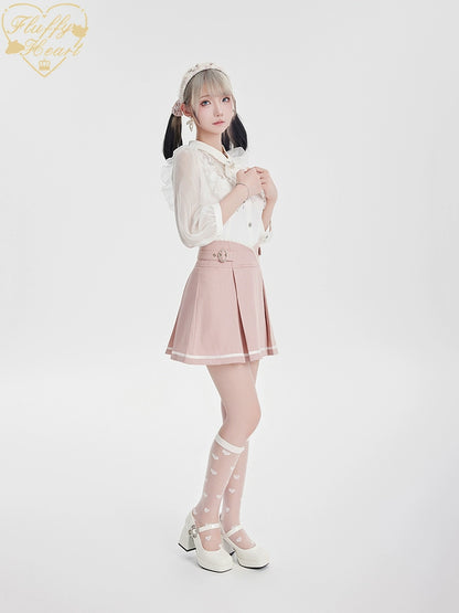 Jirai Kei Skirt Black Pink Skirt Lace Box Pleated Skirt No Restock 32912:443776