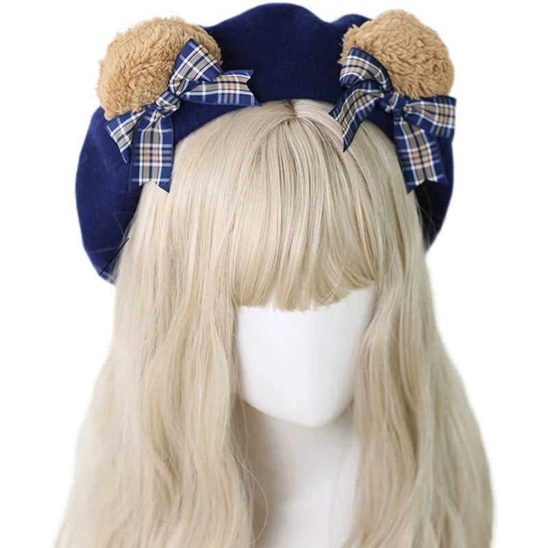 Handmade Lolita Hat Japanese Bear Ears Beret 28936:339070 28936:339070