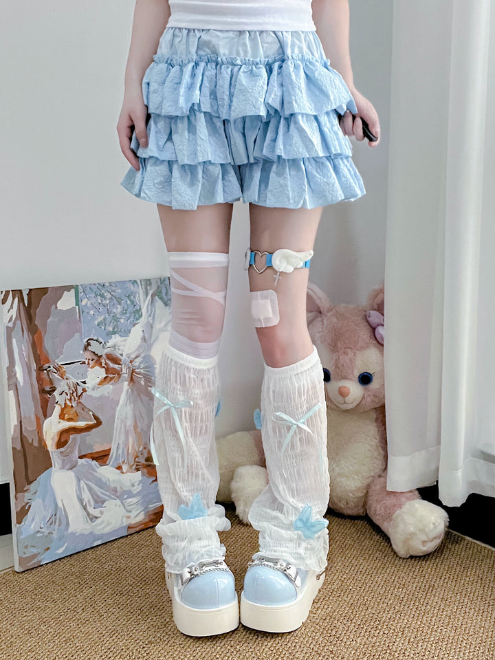 Summer Mesh Leg Warmers Set, Bow Details 45467:850932