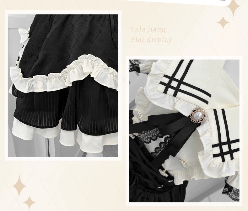 Ryousangata Sailor Collar Blouse, Tiered Skirt 43628:781321