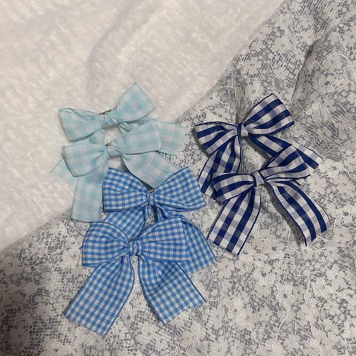 Jirai Kei Headwear Ryousangata Blue Bow Hair Accessories Set 29326:352762 29326:352762