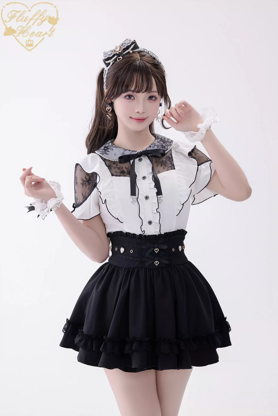 Jirai Kei High Waist Skirt, Built-in Safety Shorts 45720:860271