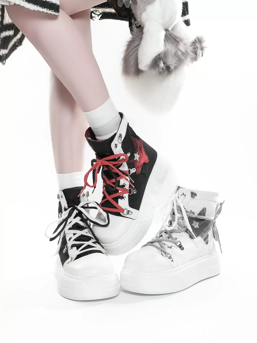 Subculture Platform Canvas Shoes, Foldable Collar 45354:845122
