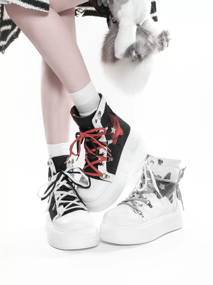 Subculture Platform Canvas Shoes, Foldable Collar 45354:845122