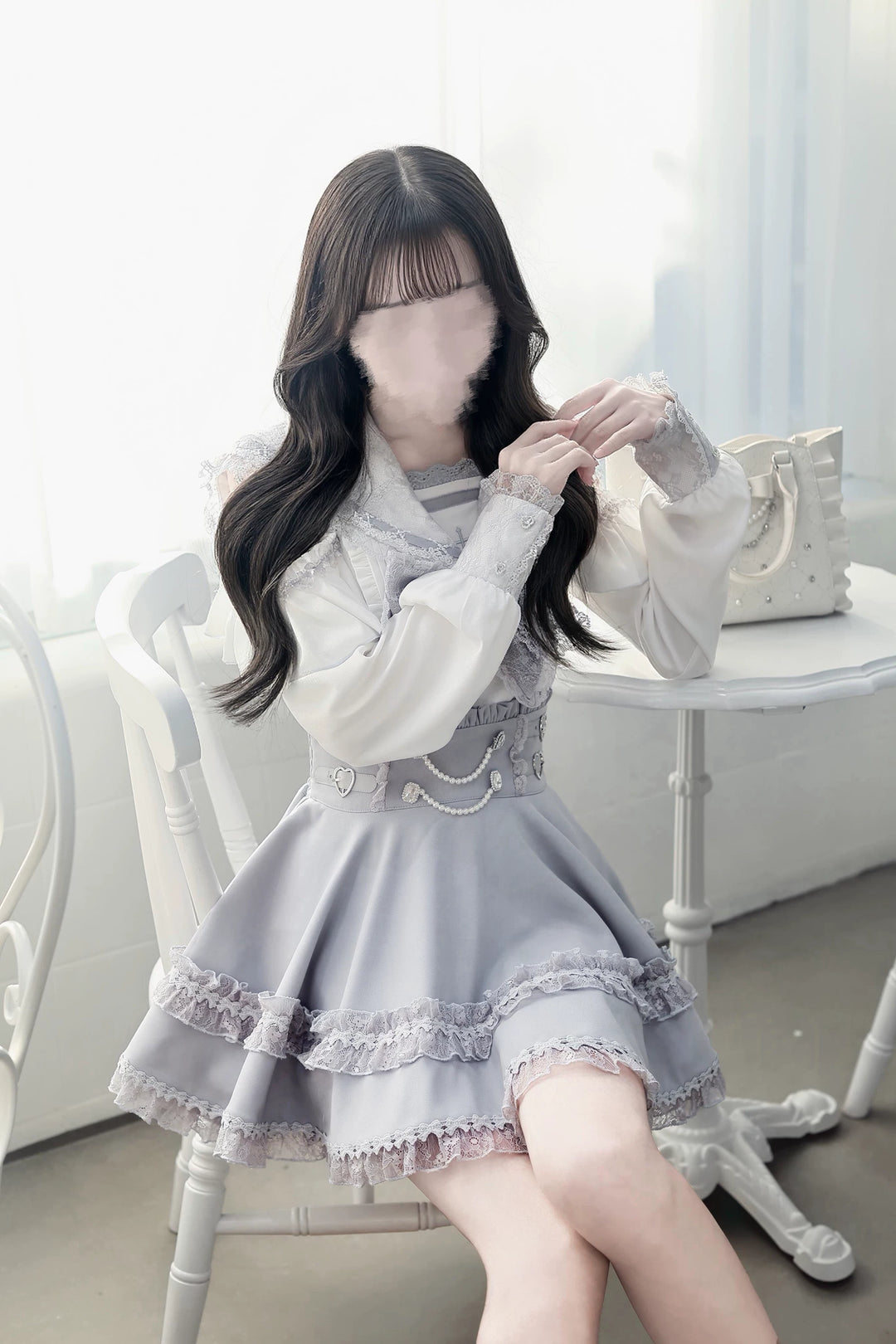 Ryousangata Sailor Collar Blouse, Elastic Waist Skirt 45746:860820