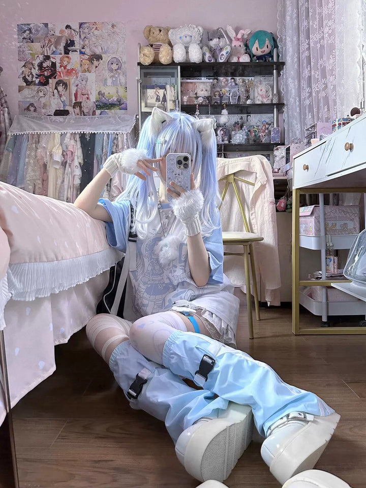 Tenshi Kaiwai Short Sleeved T-Shirt, Anime Graphic 45470:851886