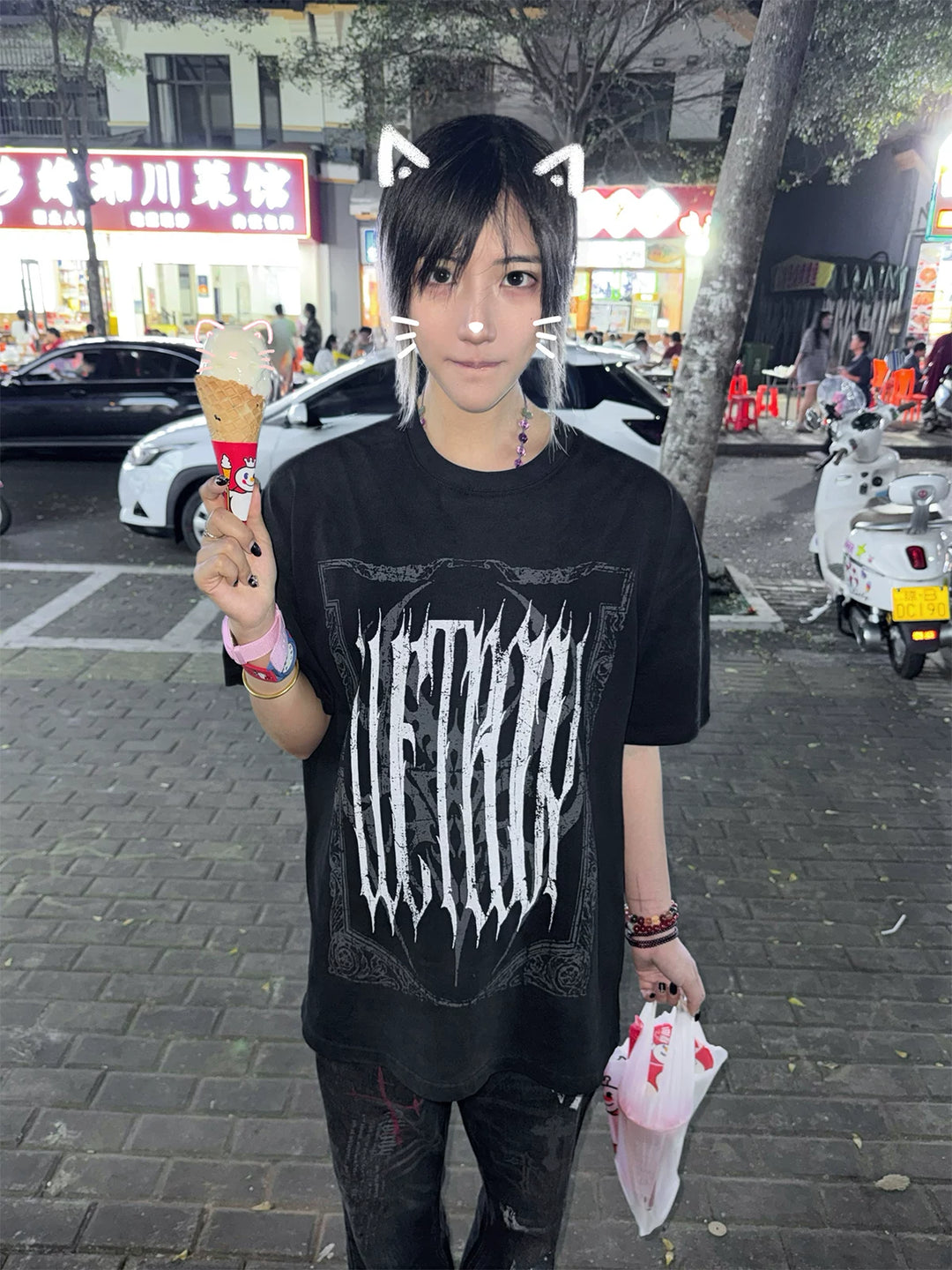 Summer Printed Sub-Culture Shirt, Cotton Fabric 44777:826976