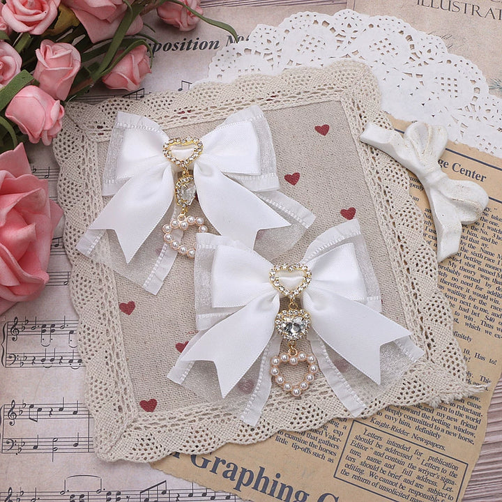 Jirai Kei Hairclips Pearl Hair Clips Rhinestone Barrettes 38110:583204