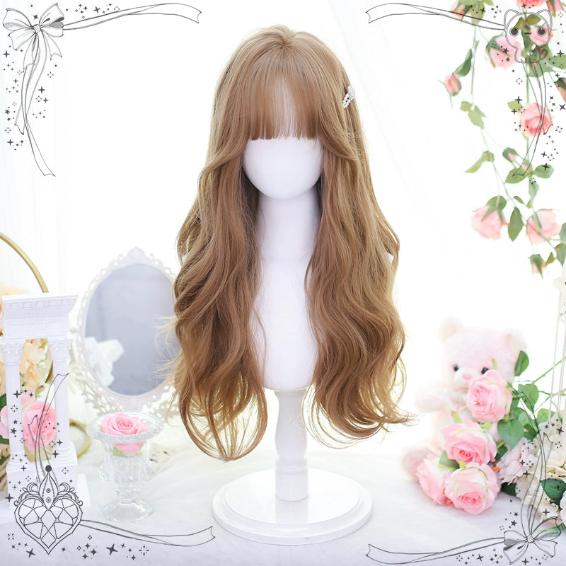 Lolita Wig Milk Tea Color Big Wave Long Curly Wig 35606:500776 35606:500776