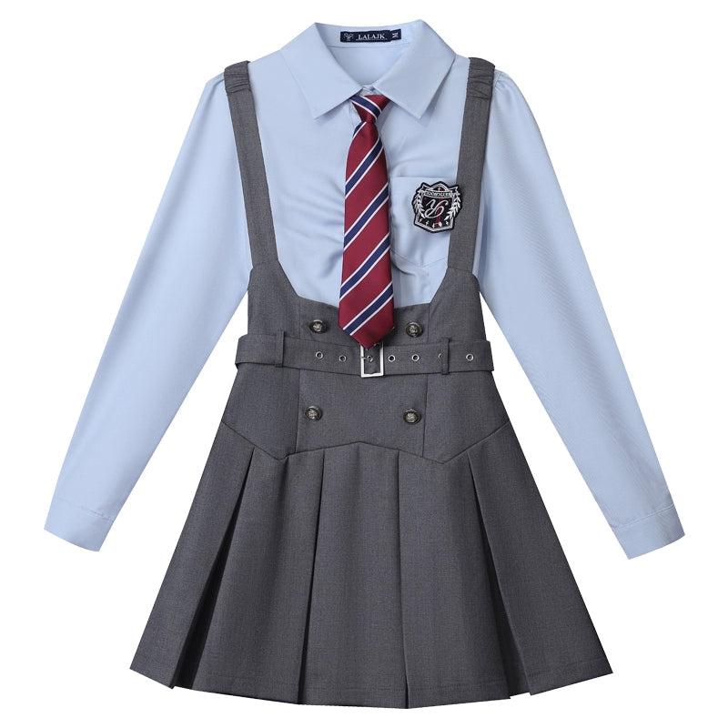 American Uniform Set College Style Skirt Preppy Blouse (L M S XL) 36408:568010