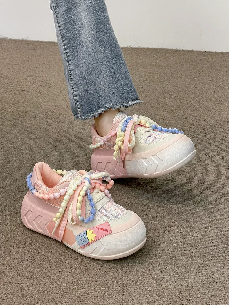 Kawaii Pink Blue Purple Shoes Pastel Platform Sneakers 31750:372522 31750:372522