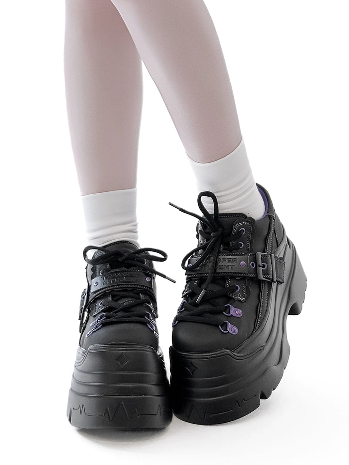 Y2K Platform Shoes, Contrast Color Design 43684:783080