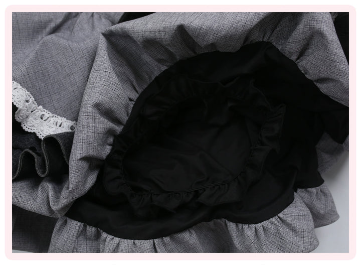 Kawaii Outfit Set, Knit Top, Suspender Skirt and Cape 44083:796620