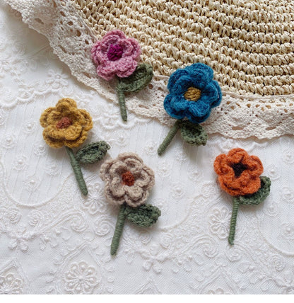 Mori Kei Brooch Handmade 3D Knitted Floral Brooch Pin 36436:522084
