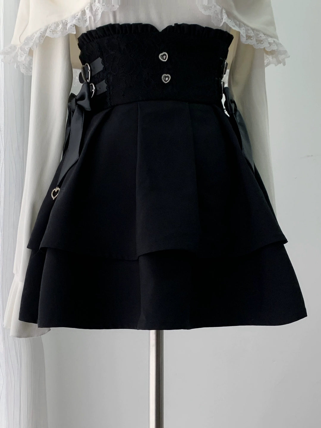 Seiso Kei Sweater and High Waist Skirt Set, Open-Shoulder (L M S) 45989:871673