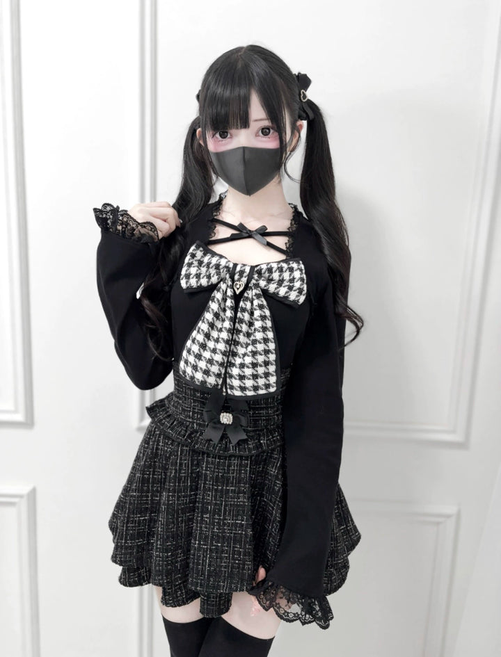 Ryousangata Knit Top, Chest Big Bow 44175:800569