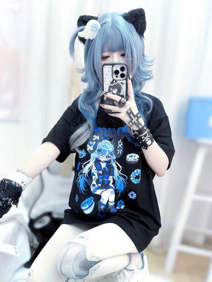Jirai Kei T-shirt Punk Anime Print Shirt Sweet Cool Top 37574:574368