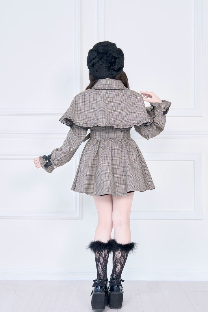 Cape Styled Jirai Kei Trench Coat 43822:786583
