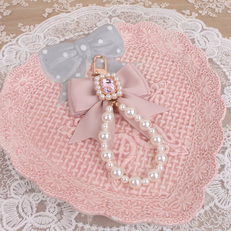 Ryousangata Rhinestone Wallet, Pom-Pom Pendant 45068:839574
