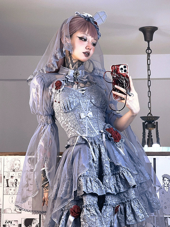 Gothic Lolita SK Set Blood Rose Skirt Corset Multicolor (L M S XL XS) 35684:498406