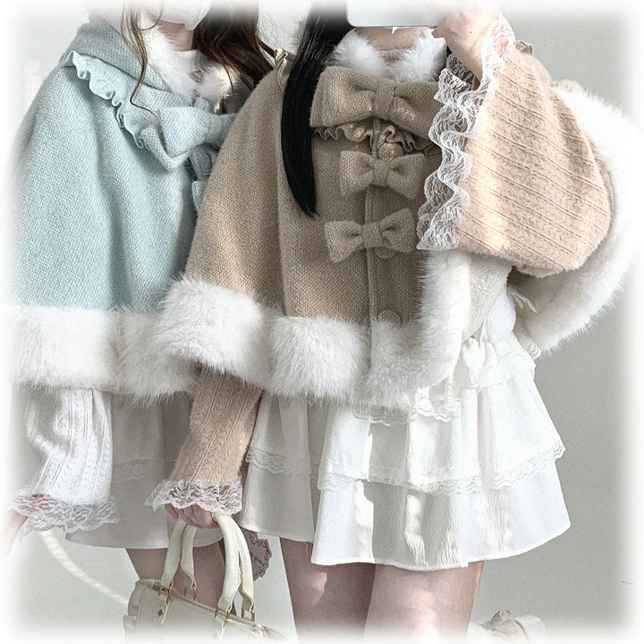 Cat-Ear Hooded Cape, Detachable Bows 44472:810581