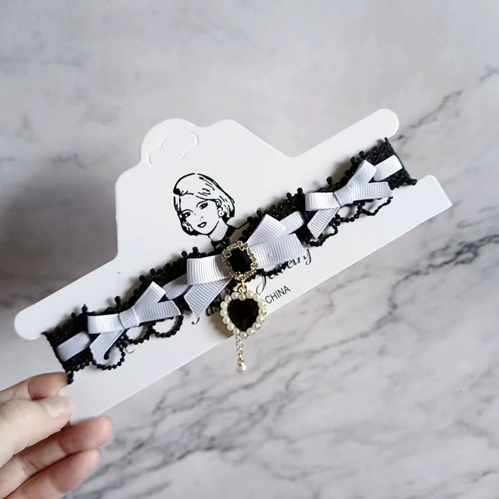 Ryousangata Heart Rhinestones Necklaces and Wrist Pieces 45072:838589