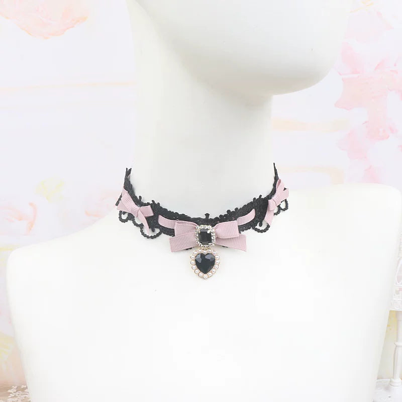 Ryousangata Heart Rhinestones Necklaces and Wrist Pieces 45072:838601