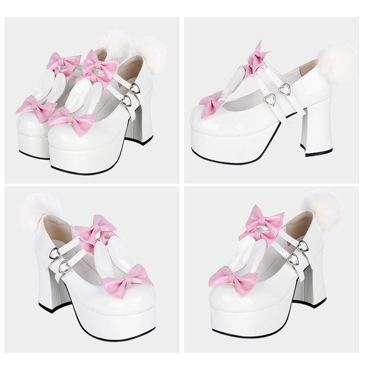 Lolita Shoes High Heels White Shoes With Bunny Ears 37454:561426