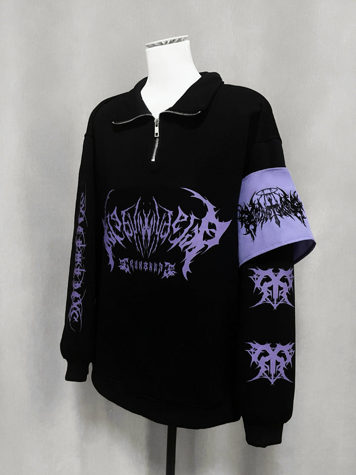 Gothic Printed Sweatshirt, Embroidery Armband (L S) 44220:804113