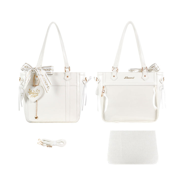 Kawaii Ribbon Itabag Large Capacity Crossbody Bag Multicolor (White) 41746:712538