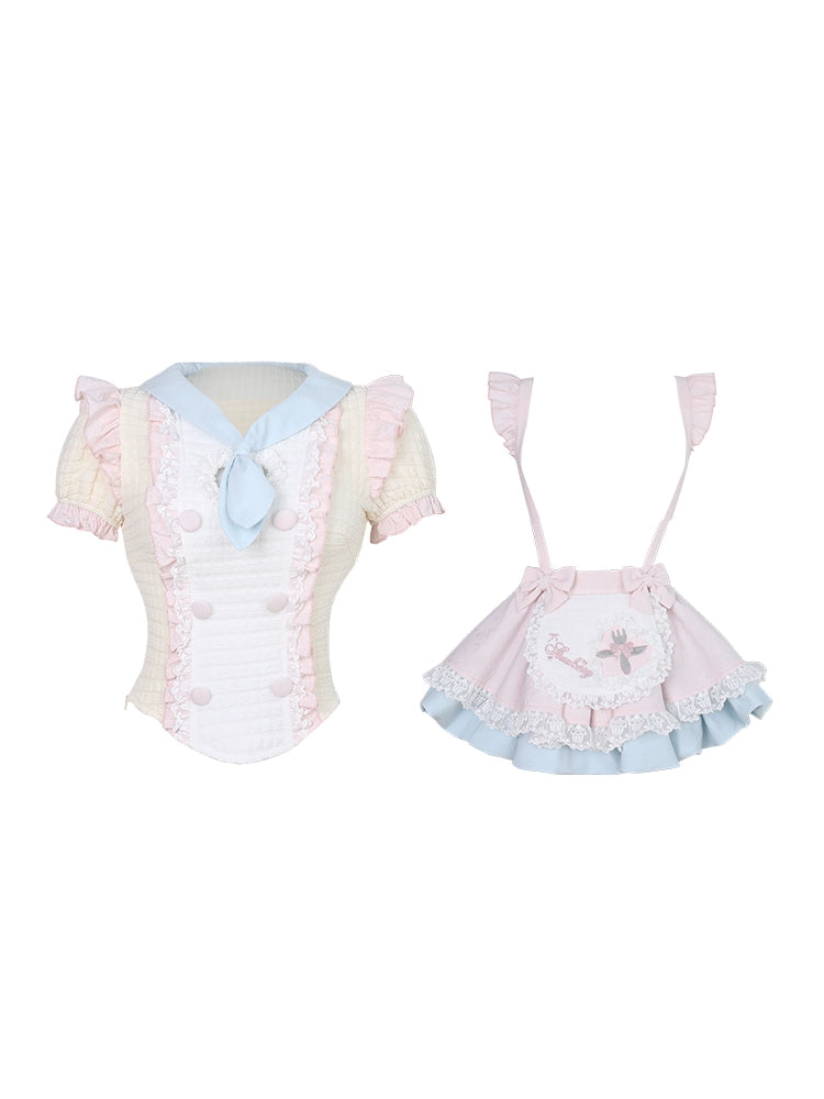 Gyaru Blouse, Suspender Skirt, Built-in Shorts 43427:779940