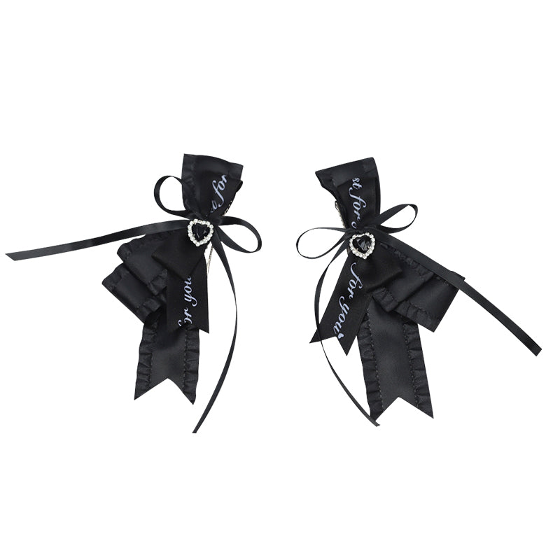 Jirai Kei Bow Brooch Black Japanese Hair Clips 22522:333818