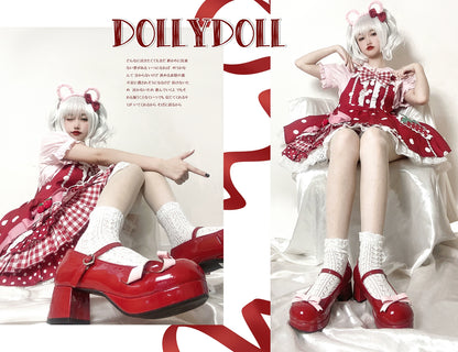 Lolita Shoes High Heels With Bowknot Shallow Mouth Shoes 37026:556938