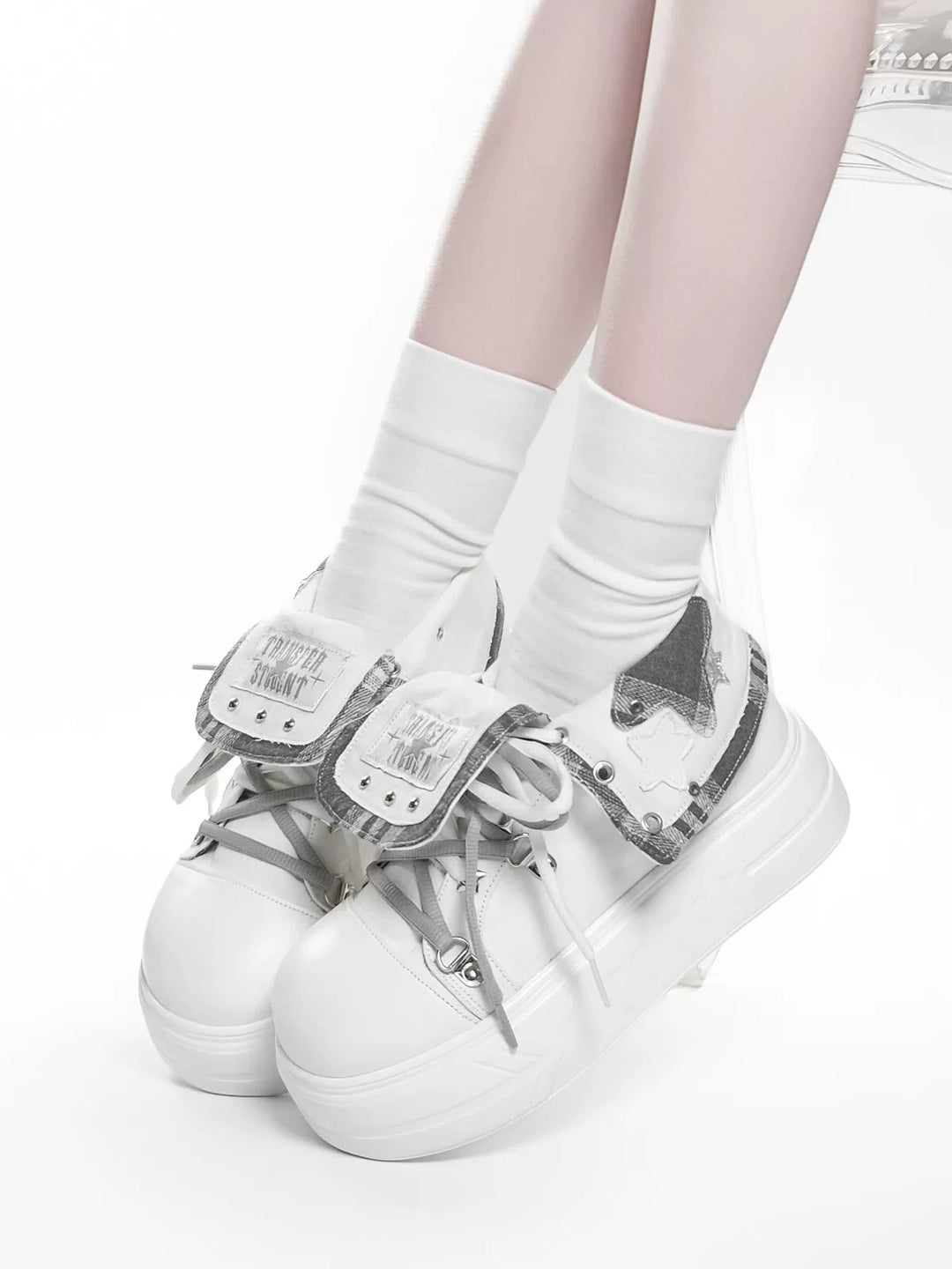 Subculture Platform Canvas Shoes, Foldable Collar 45354:845076