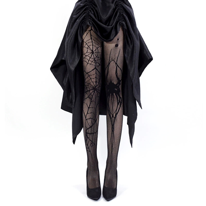 Gothic Fishnet Tights, Spiderweb and Spider Design 44087:794813