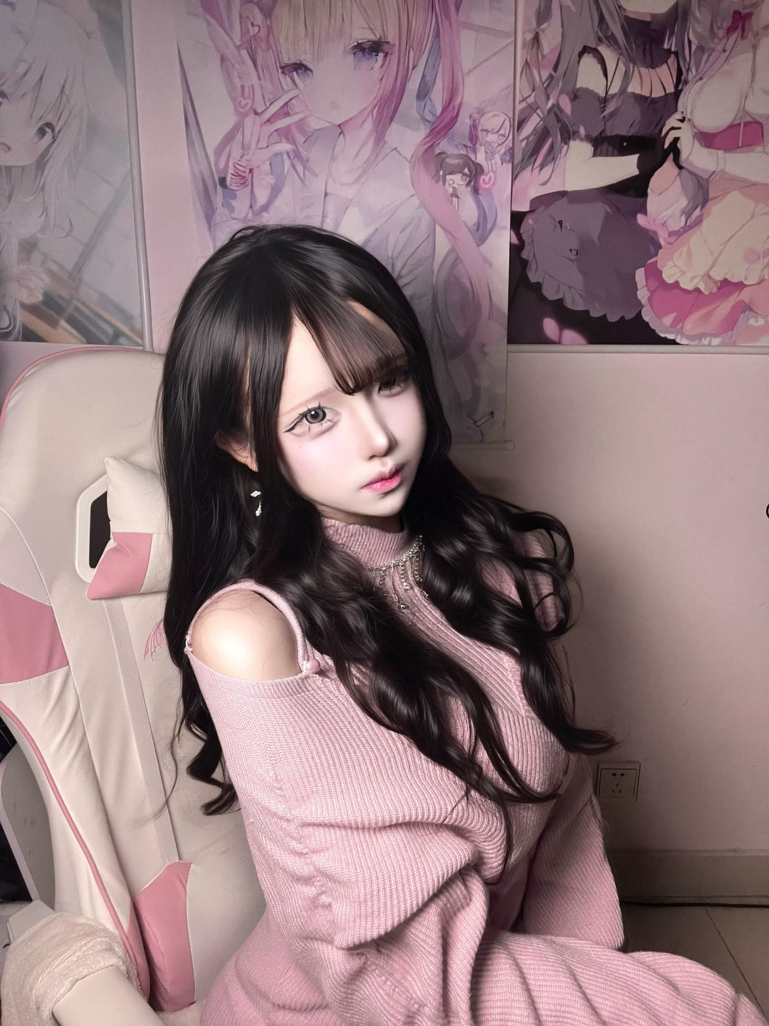 Seiso Kei Knitted Bodycon Dress, Open Shoulder 44514:810773