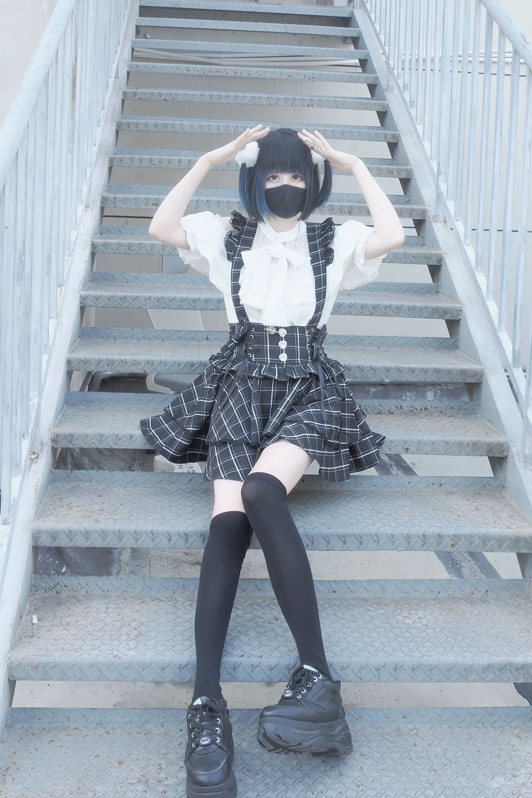 Solid Ryousangata Blouse, Lace Open-shoulder 44164:801565