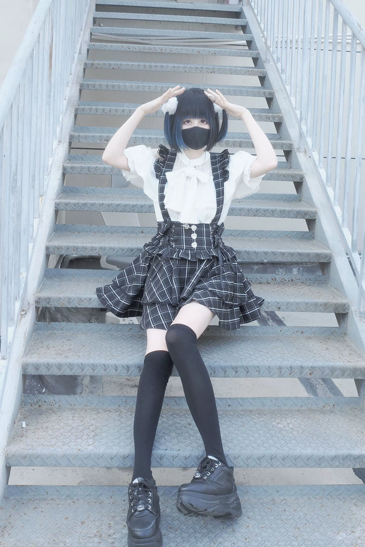 Solid Ryousangata Blouse, Lace Open-shoulder 44164:801565