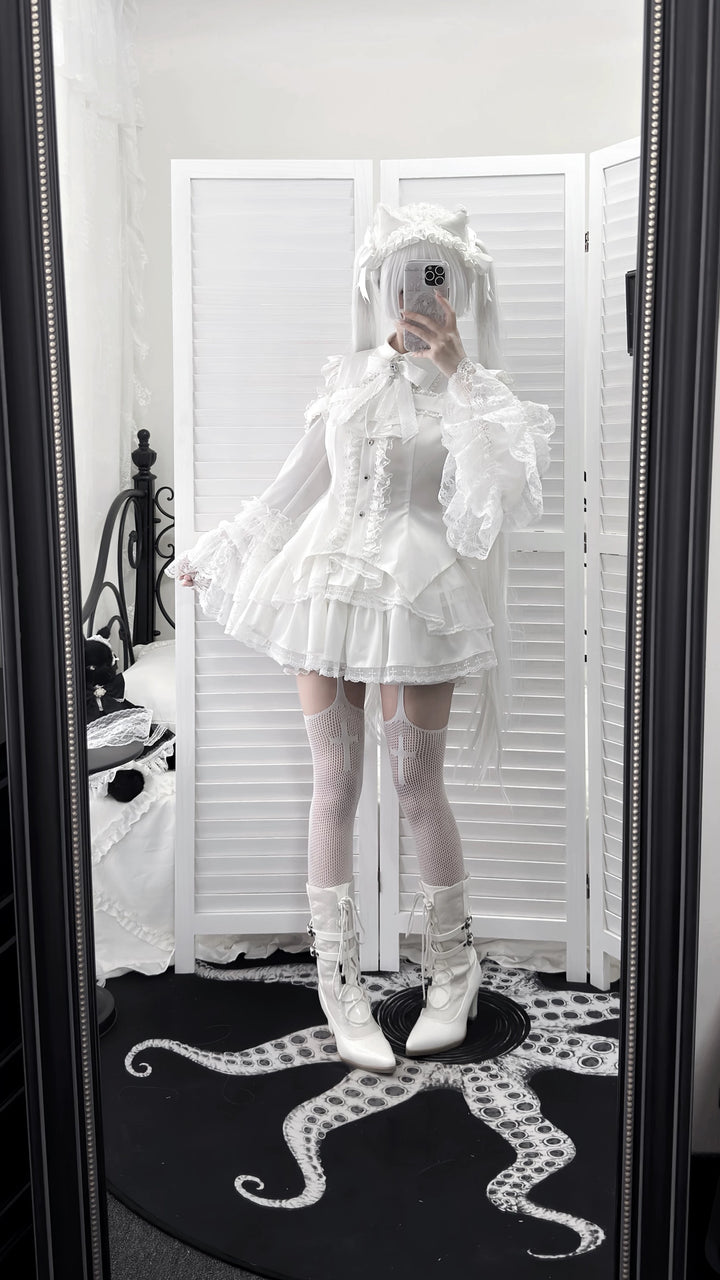 Subculture Hime Sleeve Blouse, Lace Skirt Set 45625:858403
