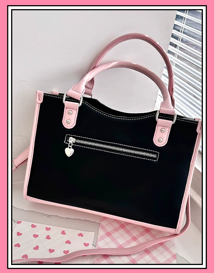 Y2K Square Shaped Ita Bag, Clear Window & Star Chain 45418:848173