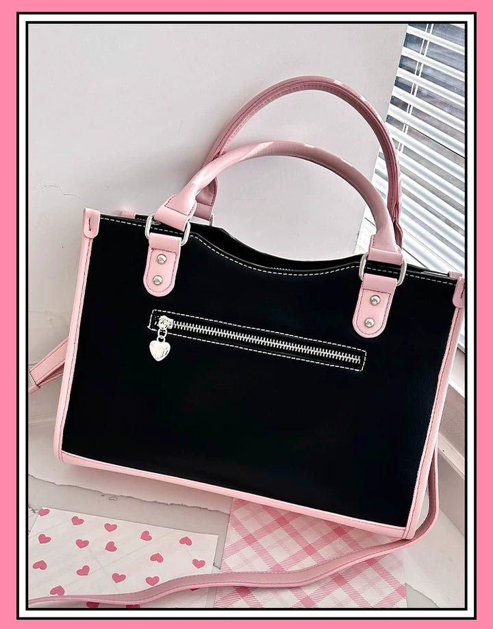 Y2K Square Shaped Ita Bag, Clear Window & Star Chain 45418:848173