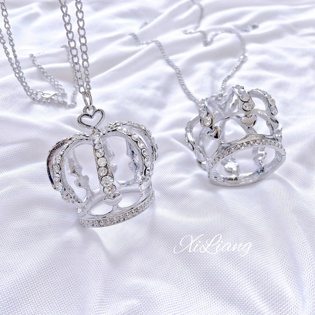 Jirai Kei Necklace Large Crown Rhinestone Jewelry – Honey Wardrobe