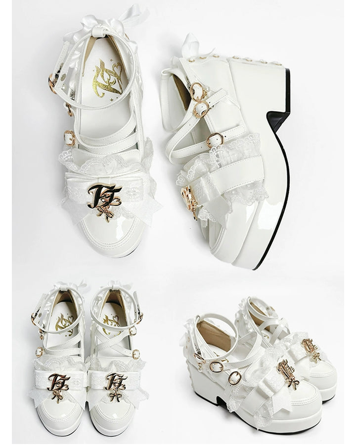 Jirai Kei High Platform Shoes, High + Mid Heel Options (35 36 37 38 39 40 41) 43617:781136