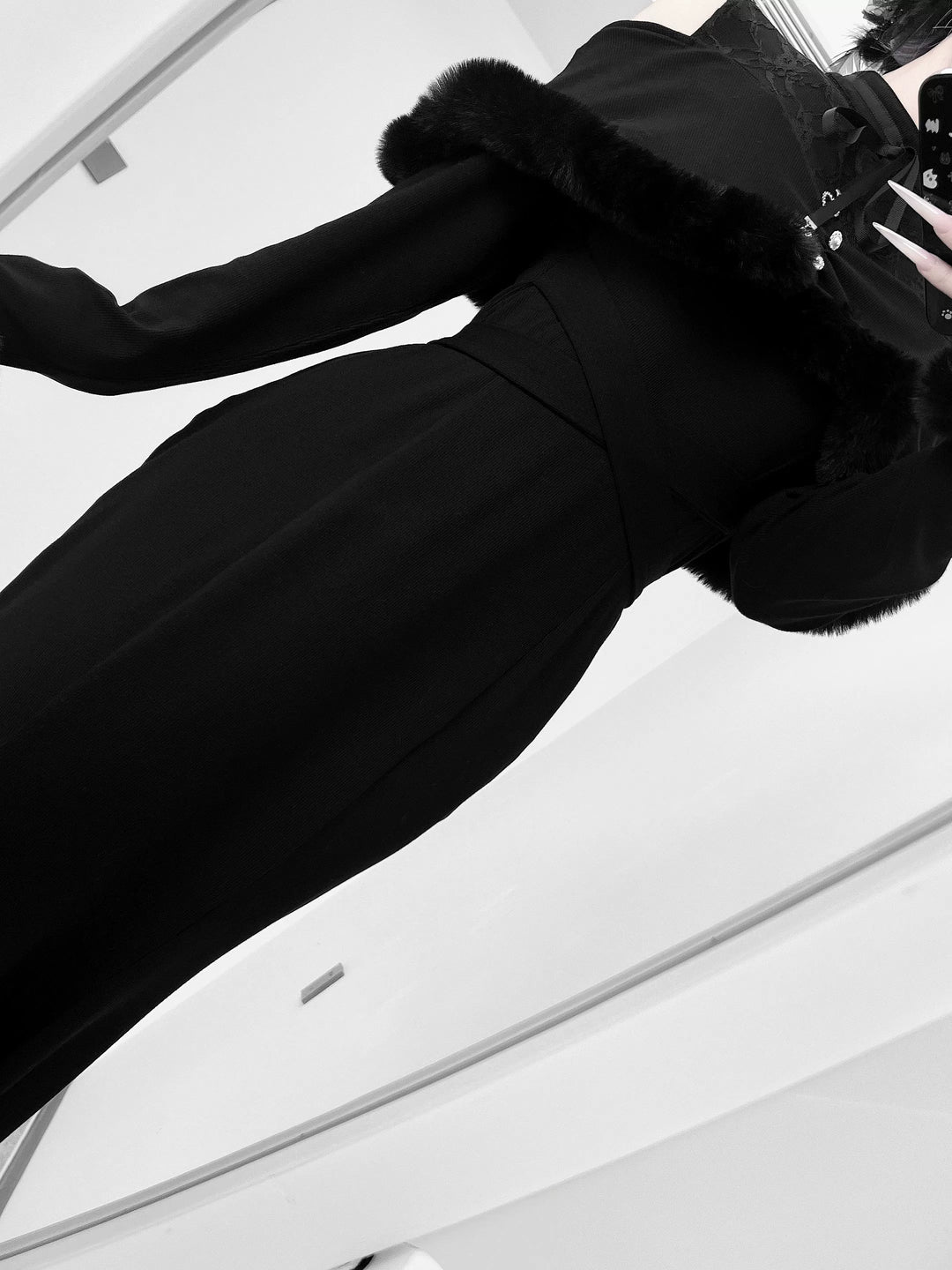 *针织长裙*虚拟天国原创设计量产型蕾服清楚系鱼尾裙日系露肩宅萌 44000:797378