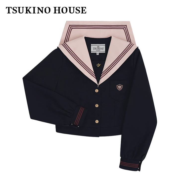 Navy and Pink JK Uniform Top + Pleated Skirt (2XL 3XL L M S XL) 43790:785221