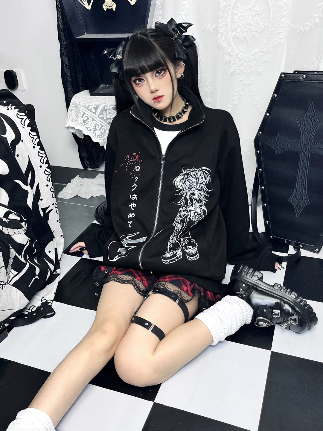 Jirai Kei Jacket Cotton Subculture Zip-up Hoodie 35338:489126