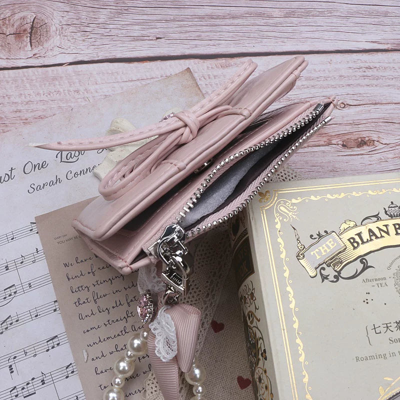 Ryousangata Wallet, Pearl Chain Bow Pendant 45070:839031