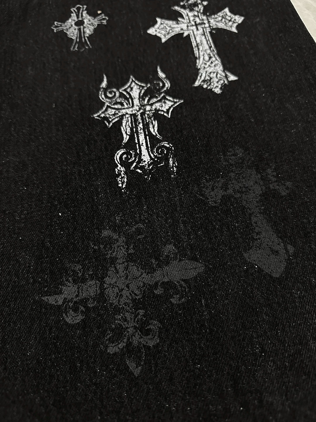 Punk Slight-flare Jeans, Varied Cross Prints 45698:859552