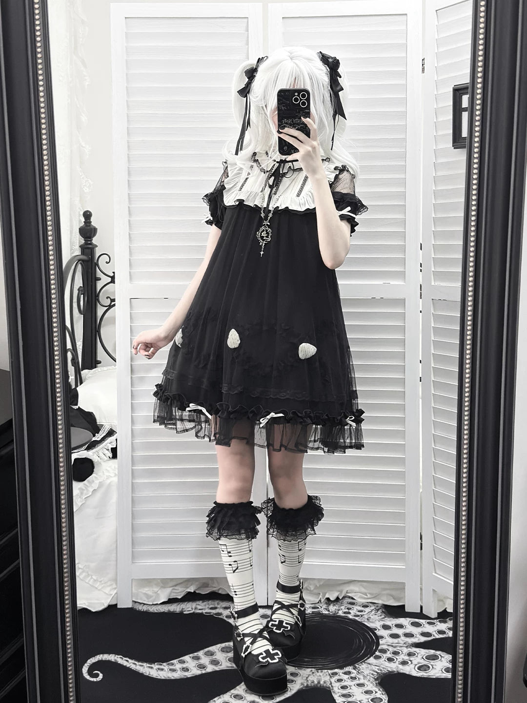 Japanese-style Tulle Dress, Detachable Strawberry Accent 45345:848945